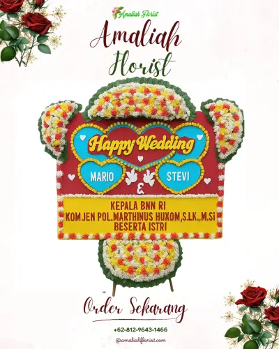 Karangan Papan Bunga Pernikahan di Gedong Meneng